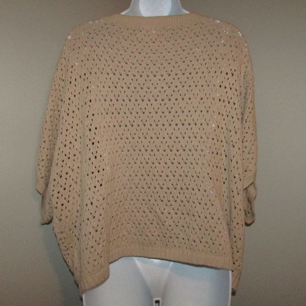 Forever 21 Top Blouse Tan Size Small Short sleeve - Picture 2 of 8